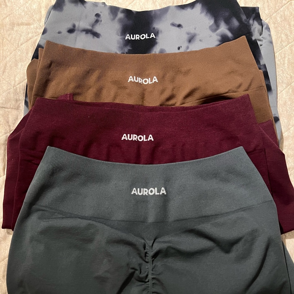 AUROLA Women's Leggings - Gray, Burgundy, Brown, and Tie-Dye